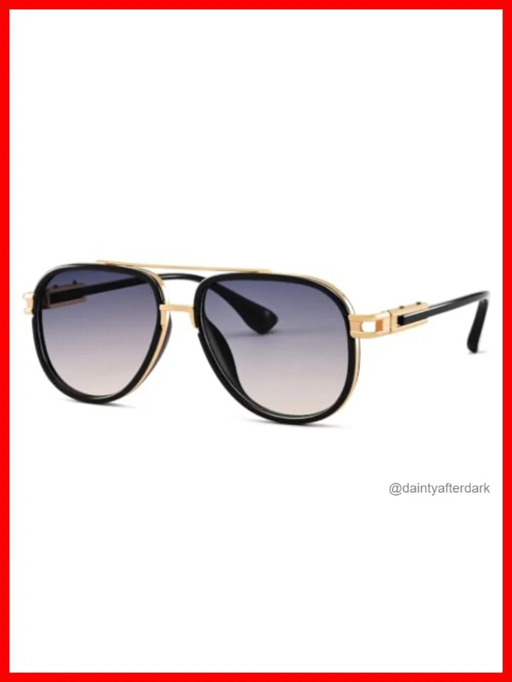 Oversized Aviator Sunglasses Metal Plastic Double Bridge Fashion UV400 Gradient